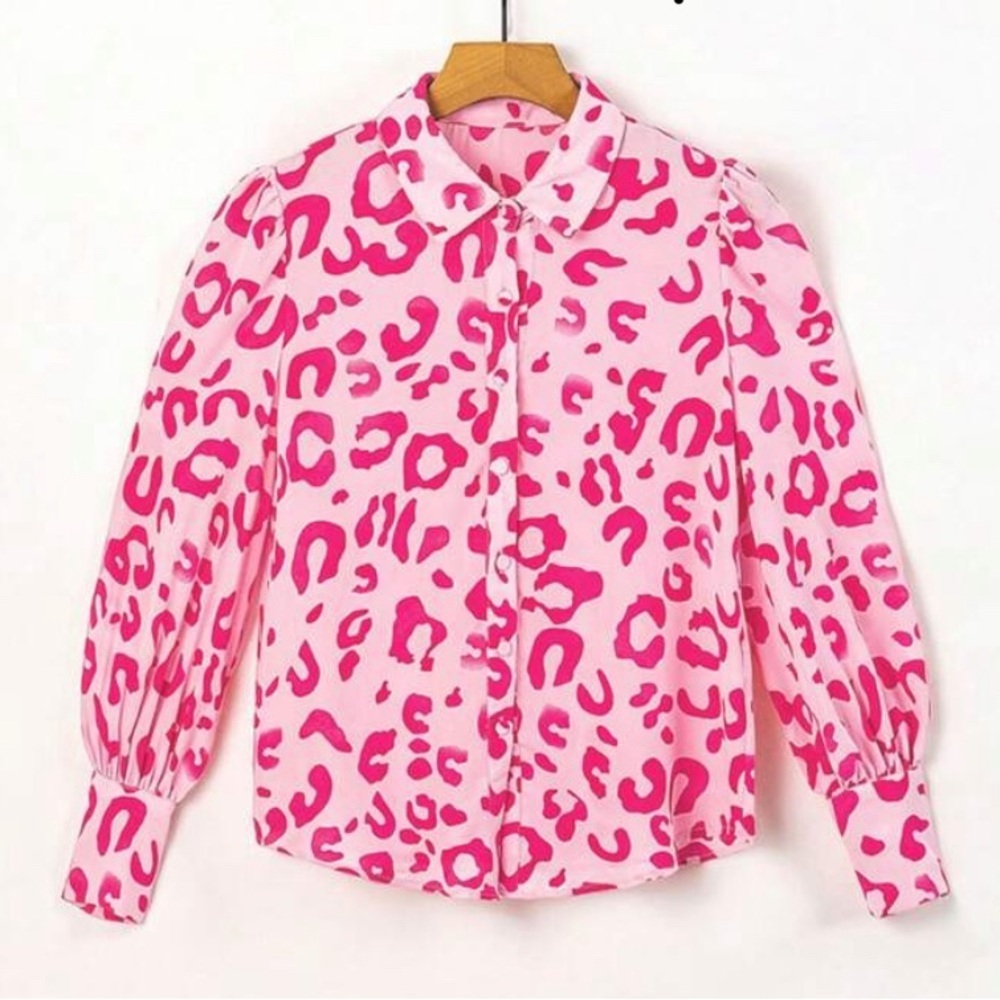 💕Acelitt Allover Print Button Front Shirt - Picture 6 of 7